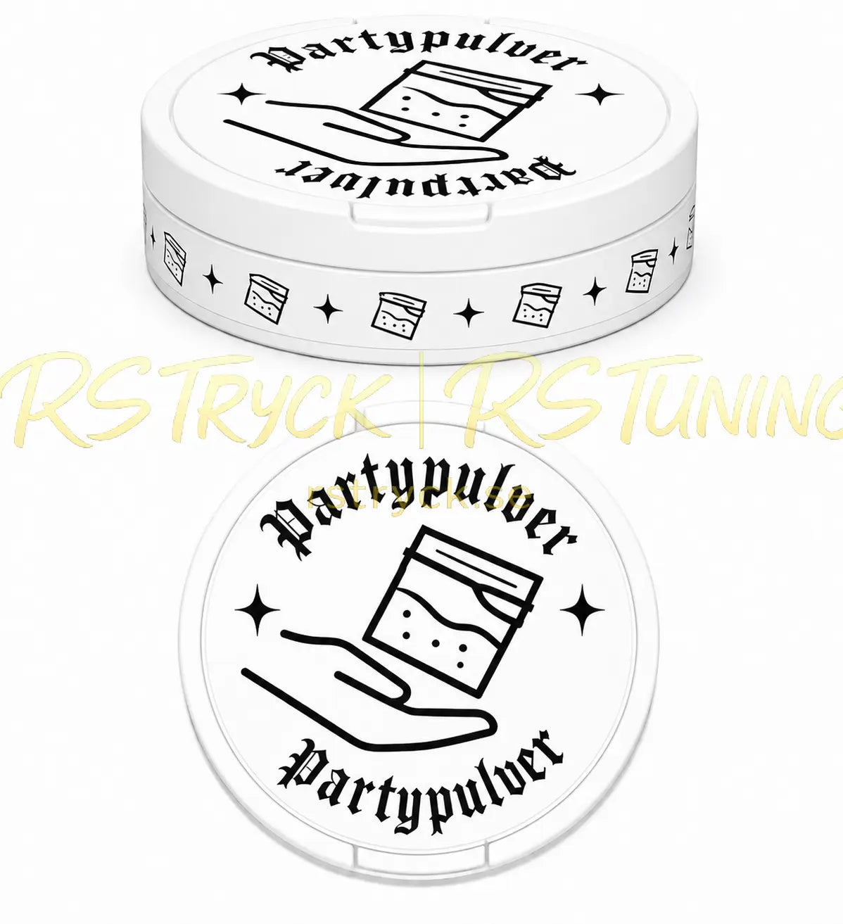 Snusdosa - Partypulver Svart/Vit RSTryck