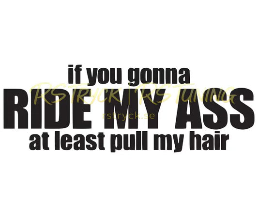 Dekal | "If you gonna ride my ass at least pull my hair" RSTryck