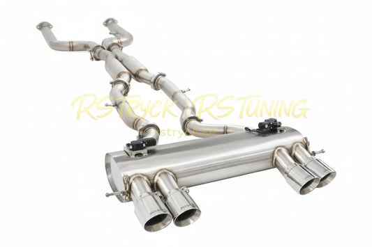 BMW M3 G80 2020- X-Force 3" Dubbla Cat-Back System Varex Dämpare, 304 Rostfritt Stål RSTryck